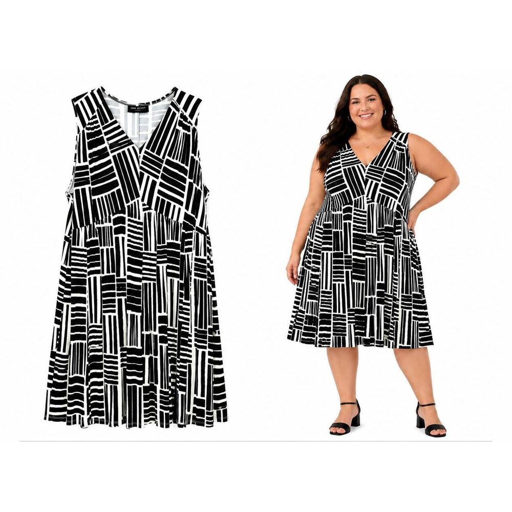 Lane Bryant Geo Print Swing Dress Plus 22/24